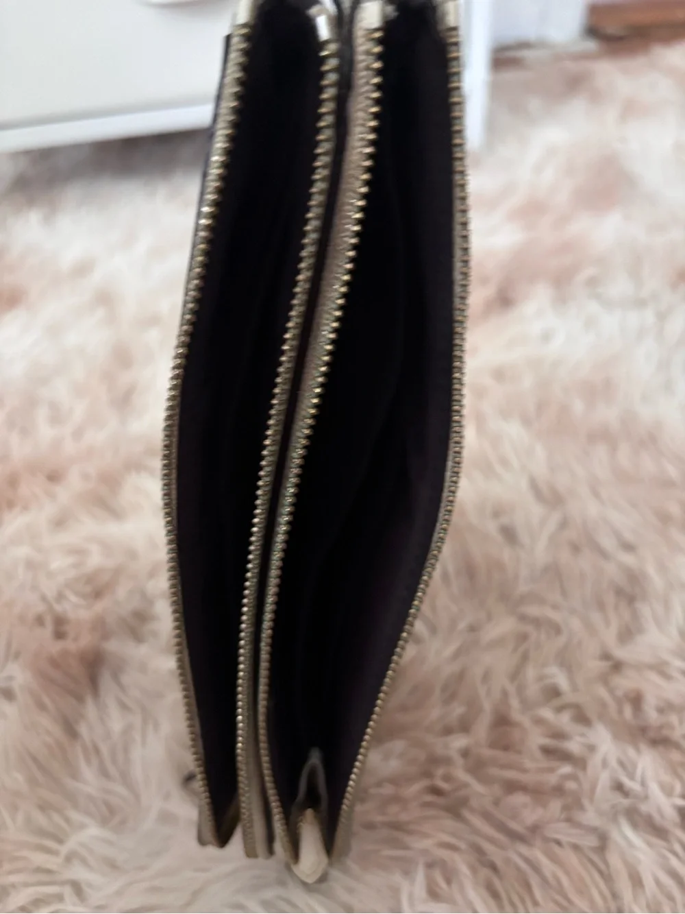 Coach Khaki/Tan Signature Canvas Wristlet with Gold Logo